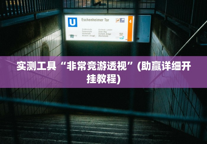 实测工具“非常竞游透视”(助赢详细开挂教程)