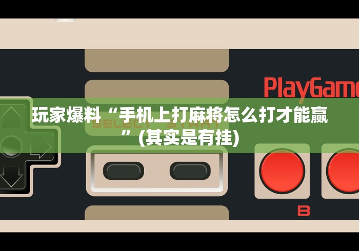 玩家爆料“手机上打麻将怎么打才能赢”(其实是有挂) 玩家爆料“手机上打麻将怎么打才能赢”(其实是有挂)