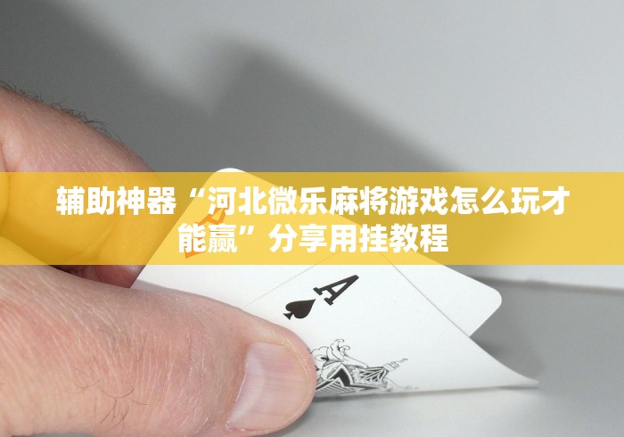 辅助神器“河北微乐麻将游戏怎么玩才能赢”分享用挂教程