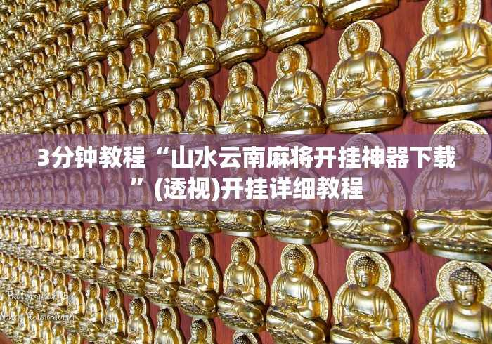 3分钟教程“山水云南麻将开挂神器下载”(透视)开挂详细教程