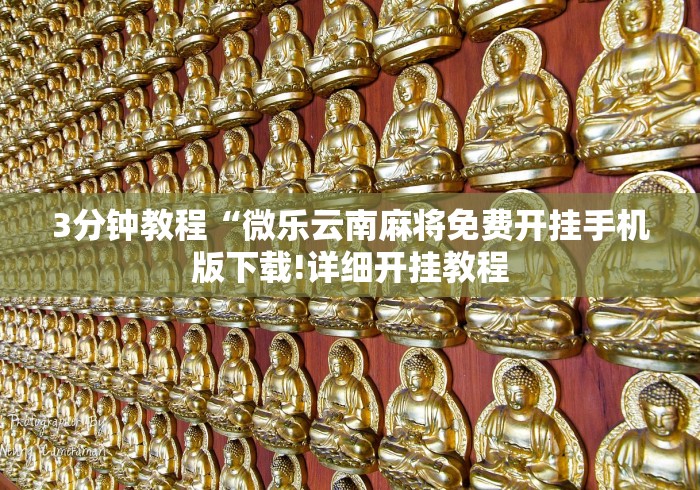3分钟教程“微乐云南麻将免费开挂手机版下载!详细开挂教程