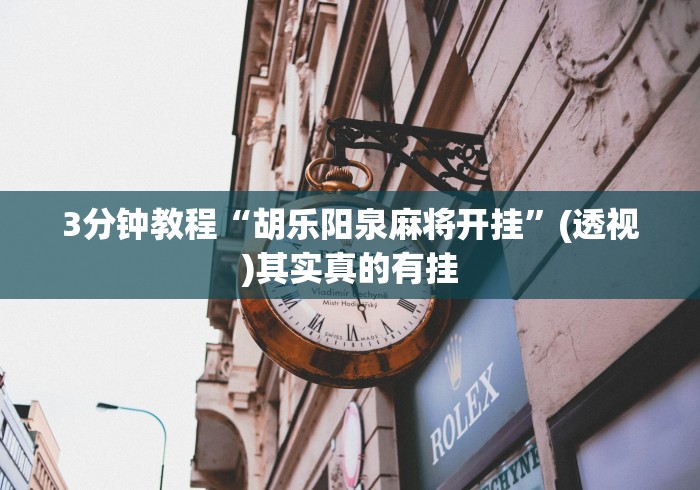3分钟教程“胡乐阳泉麻将开挂”(透视)其实真的有挂