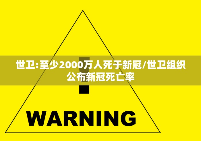 世卫:至少2000万人死于新冠/世卫组织公布新冠死亡率 世卫:至少2000万人死于新冠/世卫组织公布新冠死亡率