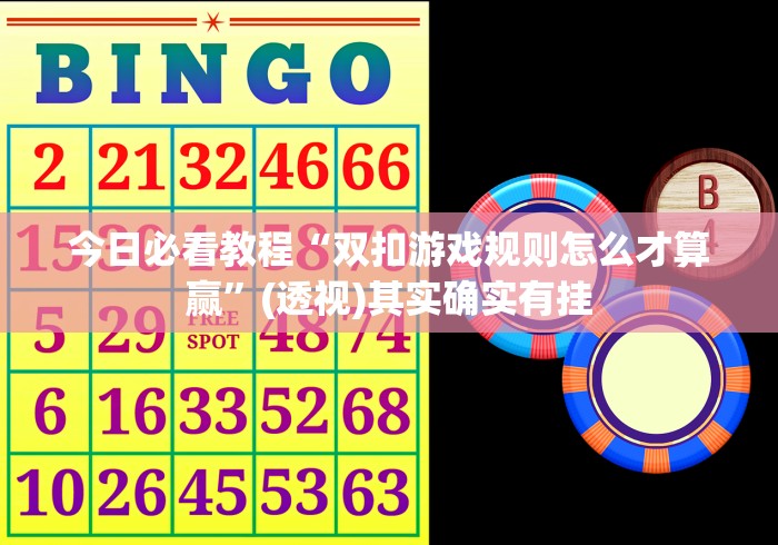 今日必看教程“双扣游戏规则怎么才算赢”(透视)其实确实有挂 今日必看教程“双扣游戏规则怎么才算赢”(透视)其实确实有挂