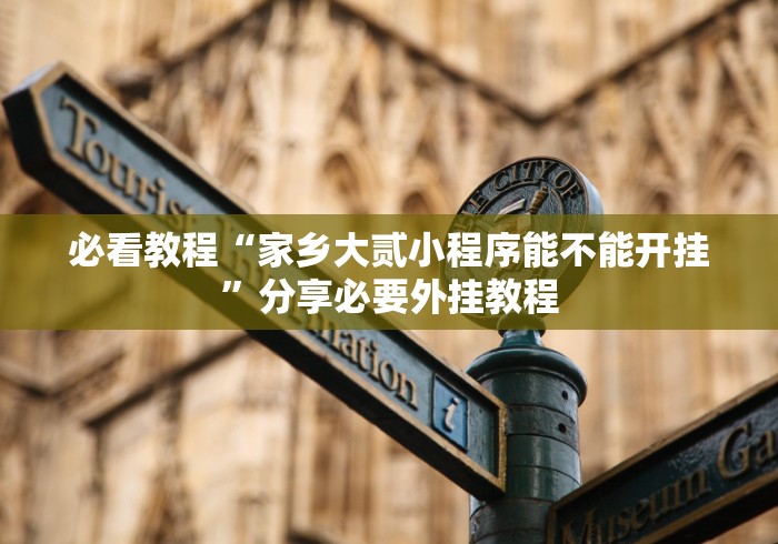必看教程“家乡大贰小程序能不能开挂”分享必要外挂教程