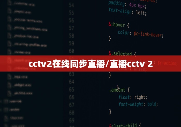 cctv2在线同步直播/直播cctv 2