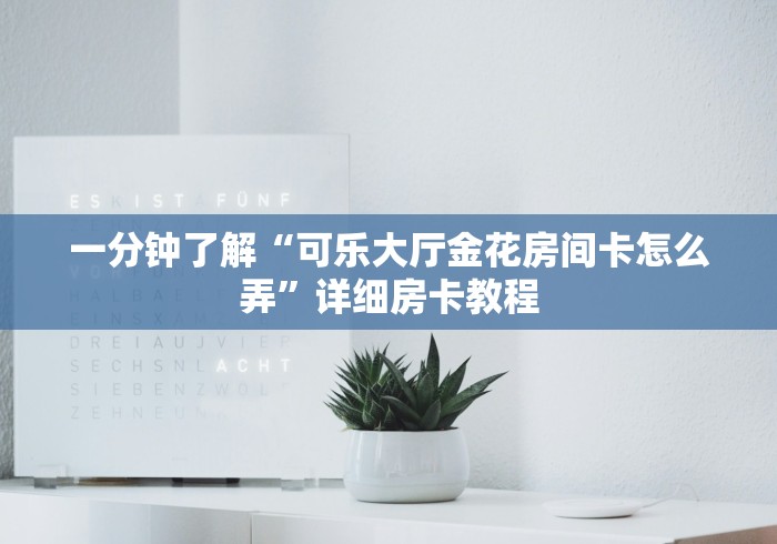 一分钟了解“可乐大厅金花房间卡怎么弄”详细房卡教程