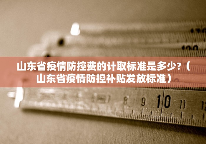 山东省疫情防控费的计取标准是多少?（山东省疫情防控补贴发放标准）