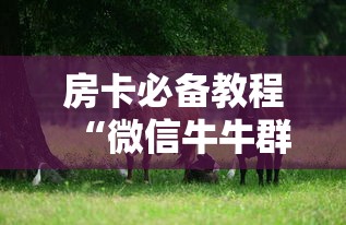 房卡必备教程“微信牛牛群斗牛群”房卡使用教程 房卡必备教程“微信牛牛群斗牛群”房卡使用教程
