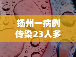 扬州一病例传染23人多人被问责/扬州首个病例刚刚通报了