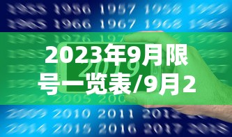 2023年9月限号一览表/9月23日限号